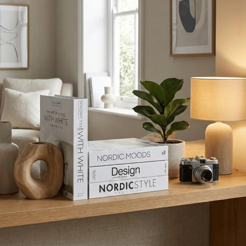 PROBENEX Mono Large | 4 PCS Faux Decorative Books for Home Decor | Not Real Books (Cardboard Boxes) | Coffee Table, Shelf Styling & Modern Aesthetic Accent Pieces for Living Room, Office - Image 2